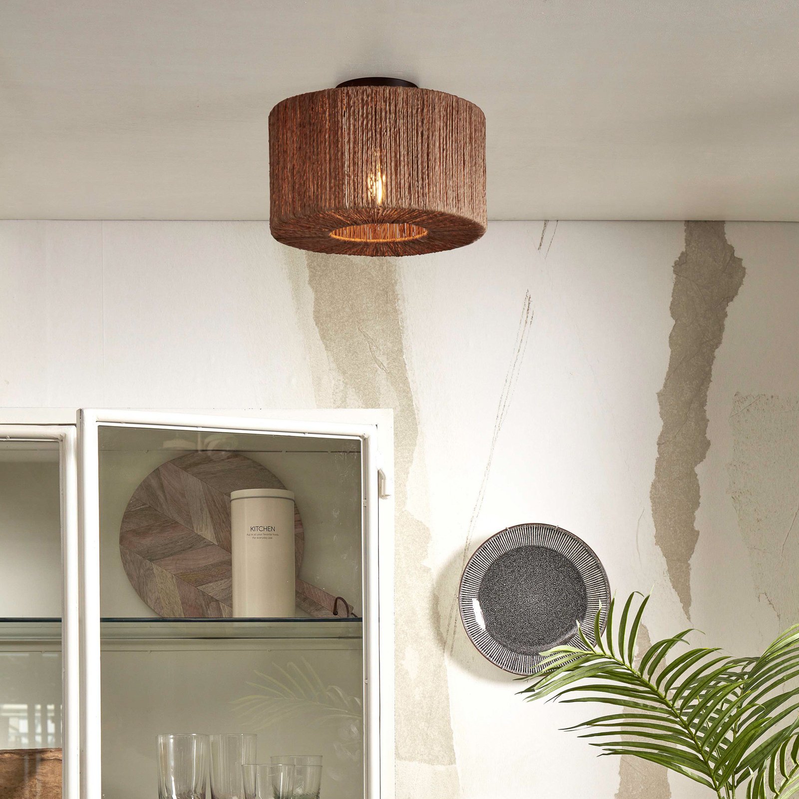 GOOD & MOJO Iguazu ceiling light, Ø 30 cm, natural