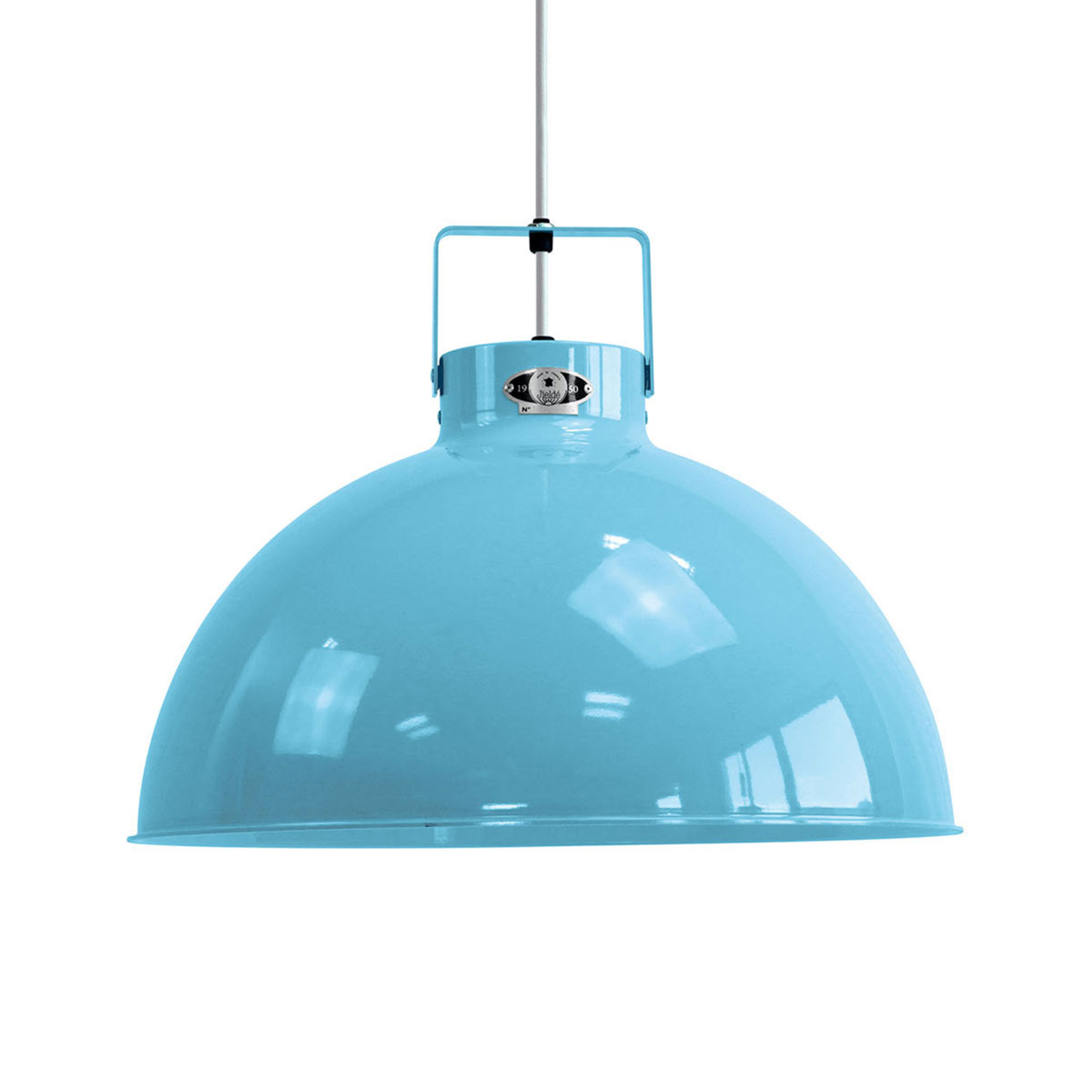 JIELDÉ Jieldé Dante D450 hanging light, blue Ø 45 cm, for Living / Dining Room, aluminium, E27, 100 W, energy efficiency: A++, H: 33 cm