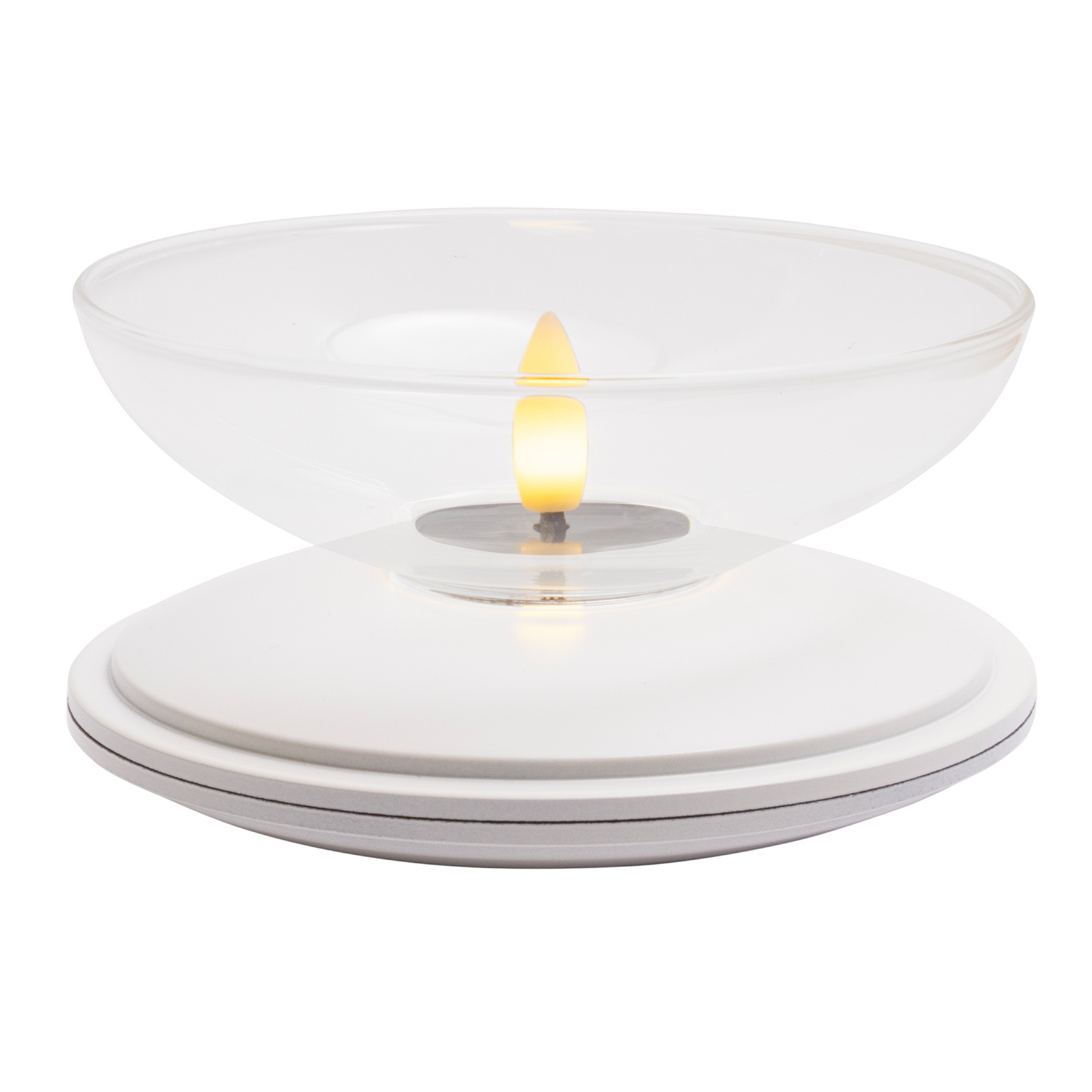 Lámpara decorativa LED Lia, blanca, recargable, cristal, plástico Lámpara decorativa LED Lia, blanca, recargable, cristal, plástico