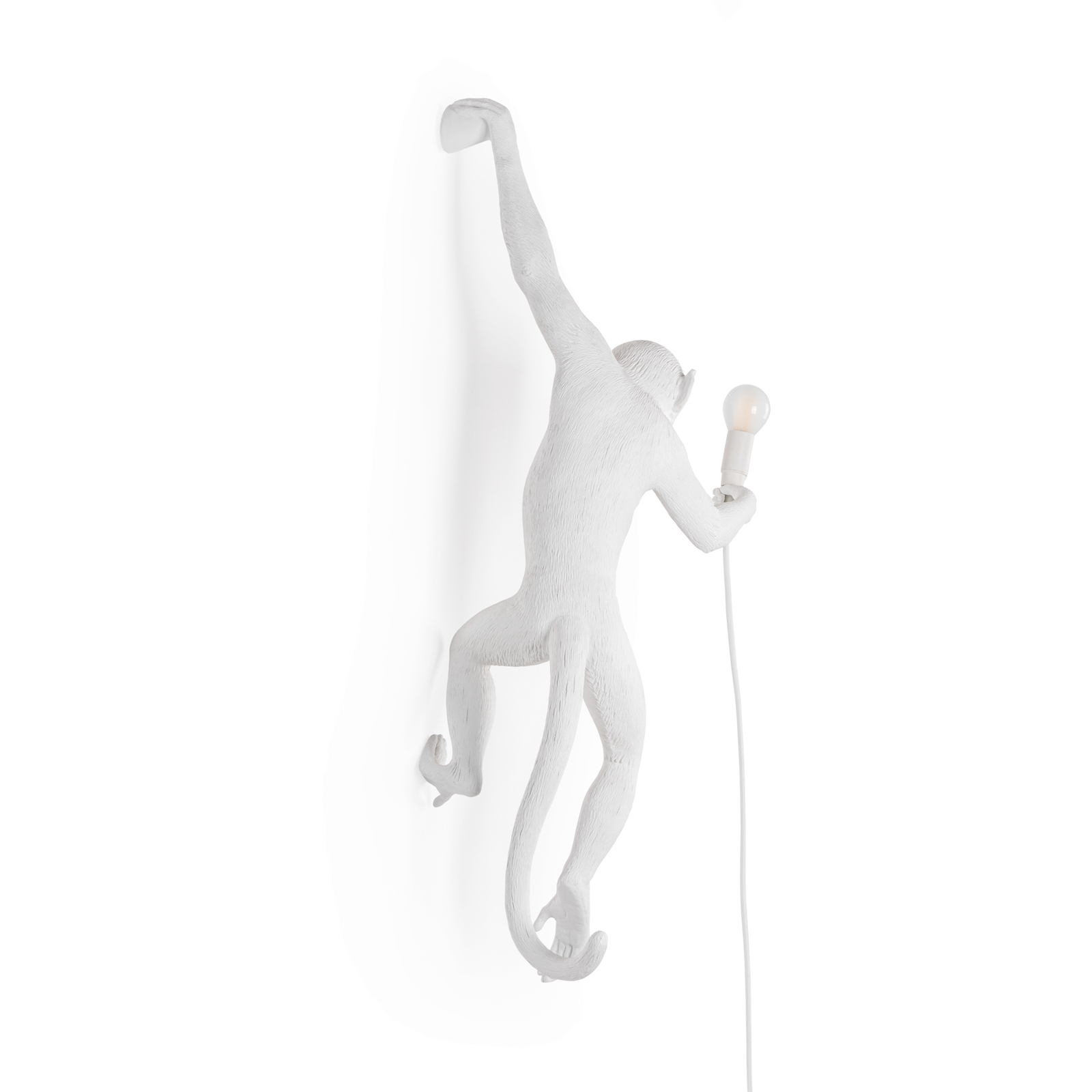 SELETTI Monkey Lamp LED dekoratīvais sienas lampas kreisais balts