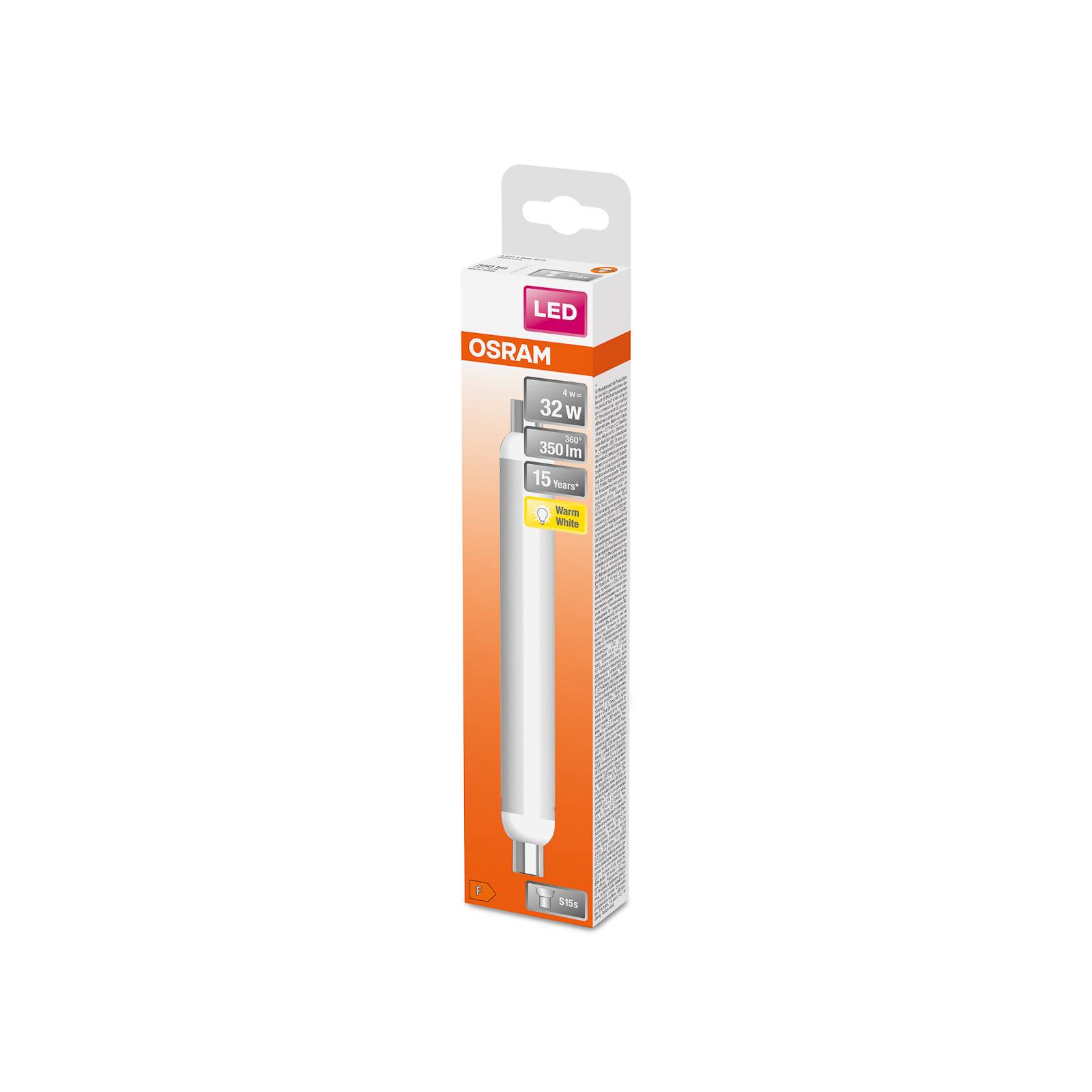 OSRAM LED-Leuchtmittel Röhre S15, S19, 22,1 cm, 4 W, 2.700 K