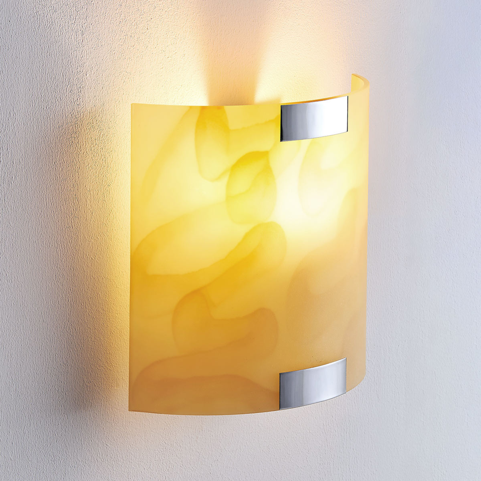 Quentin - wall lamp, amber-coloured