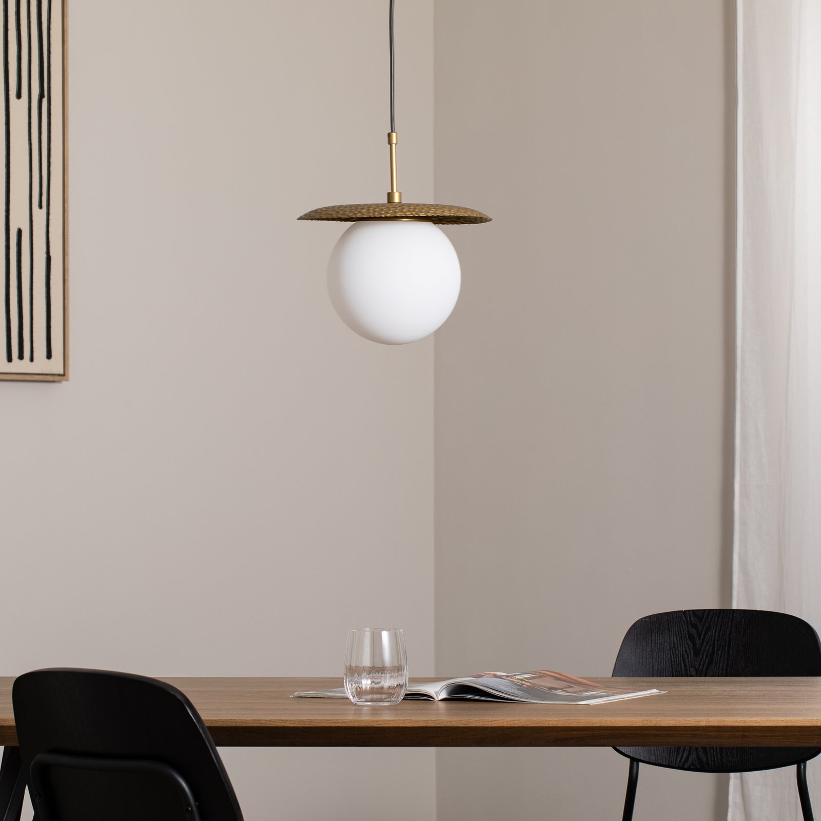 Висяща лампа Anemon, златист, стъкло, Ø 30 cm, E27