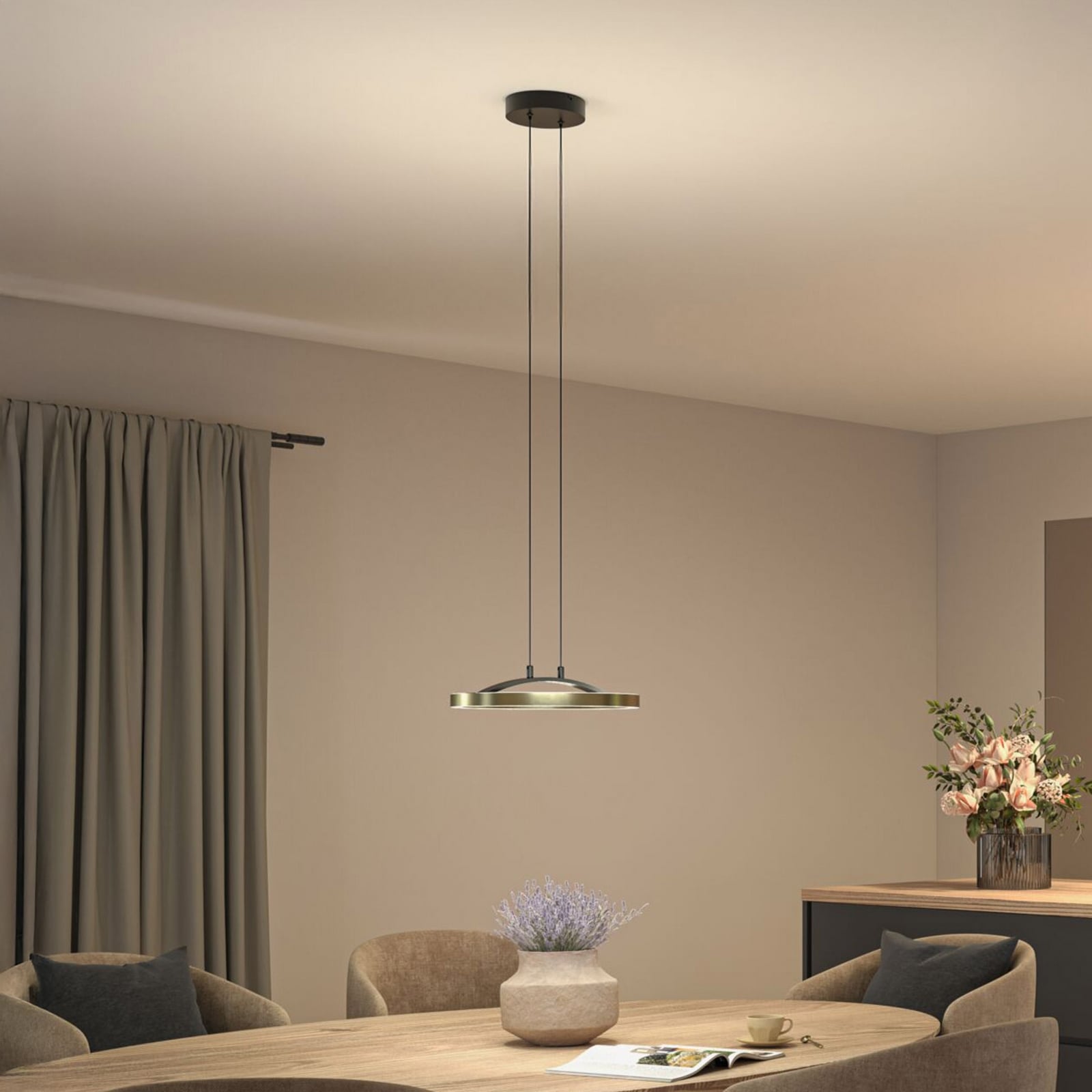 Paulmann Melira LED lógó lámpa, fekete/arany, Ø 38 cm, fém