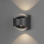 Bitonto LED outdoor wall lamp 2-bulb anthracite
