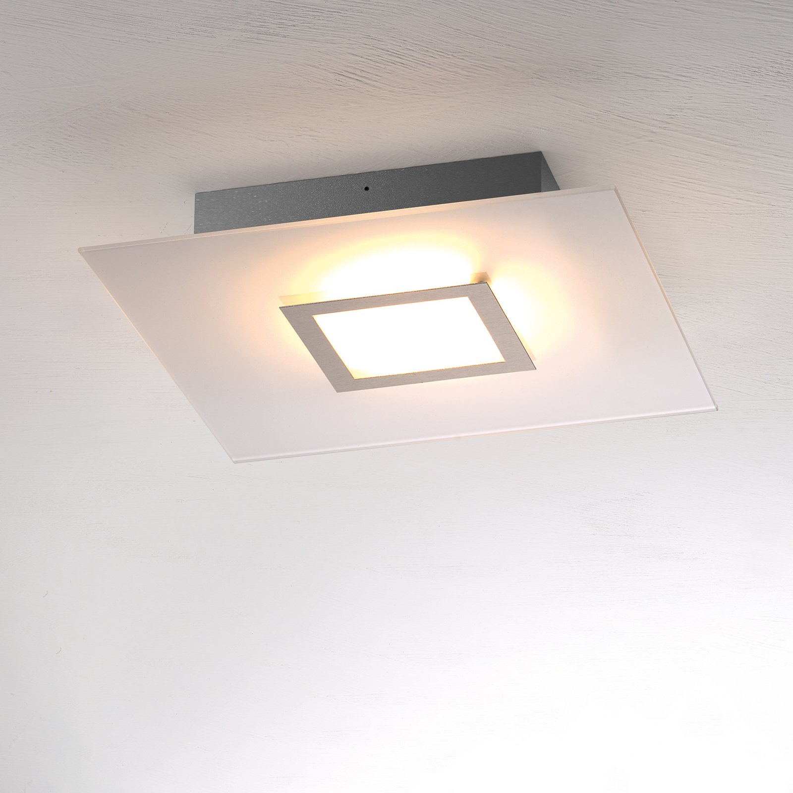 Bopp Flat LED ceiling light, square anthracite