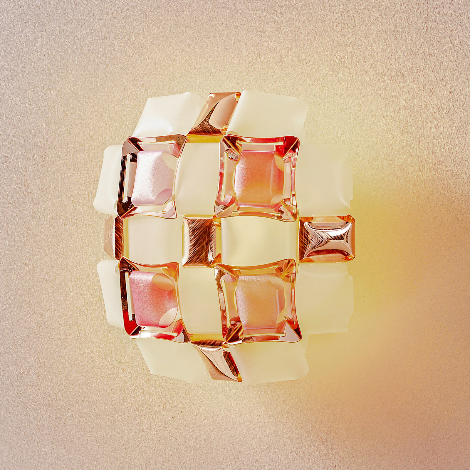 Slamp Mida fali lámpa, 32x32 cm, rózsaszín/fehér