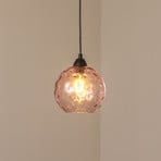 Benek pendant light, pink, glass, Ø 20 cm, E27
