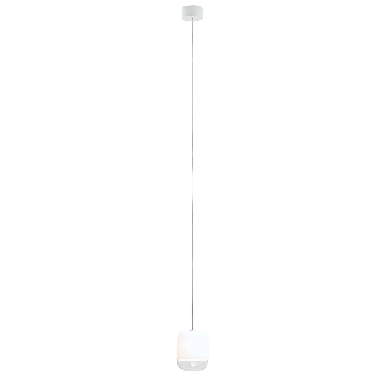 Prandina Gong mini S1 hanging light, white, for Living / Dining Room, handblown glass, G4, 20 W, H: 16.5 cm