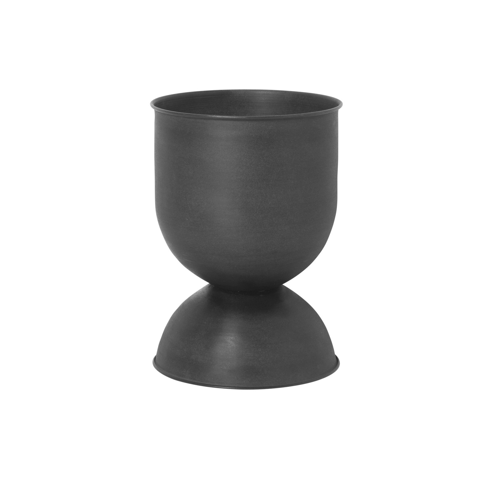 ferm LIVING Maceta reloj de arena, negra, Ø 30 cm, reversible