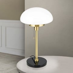 Lampa stołowa Sparta, czarny/mosiądz, szkło, marmur, 55 cm