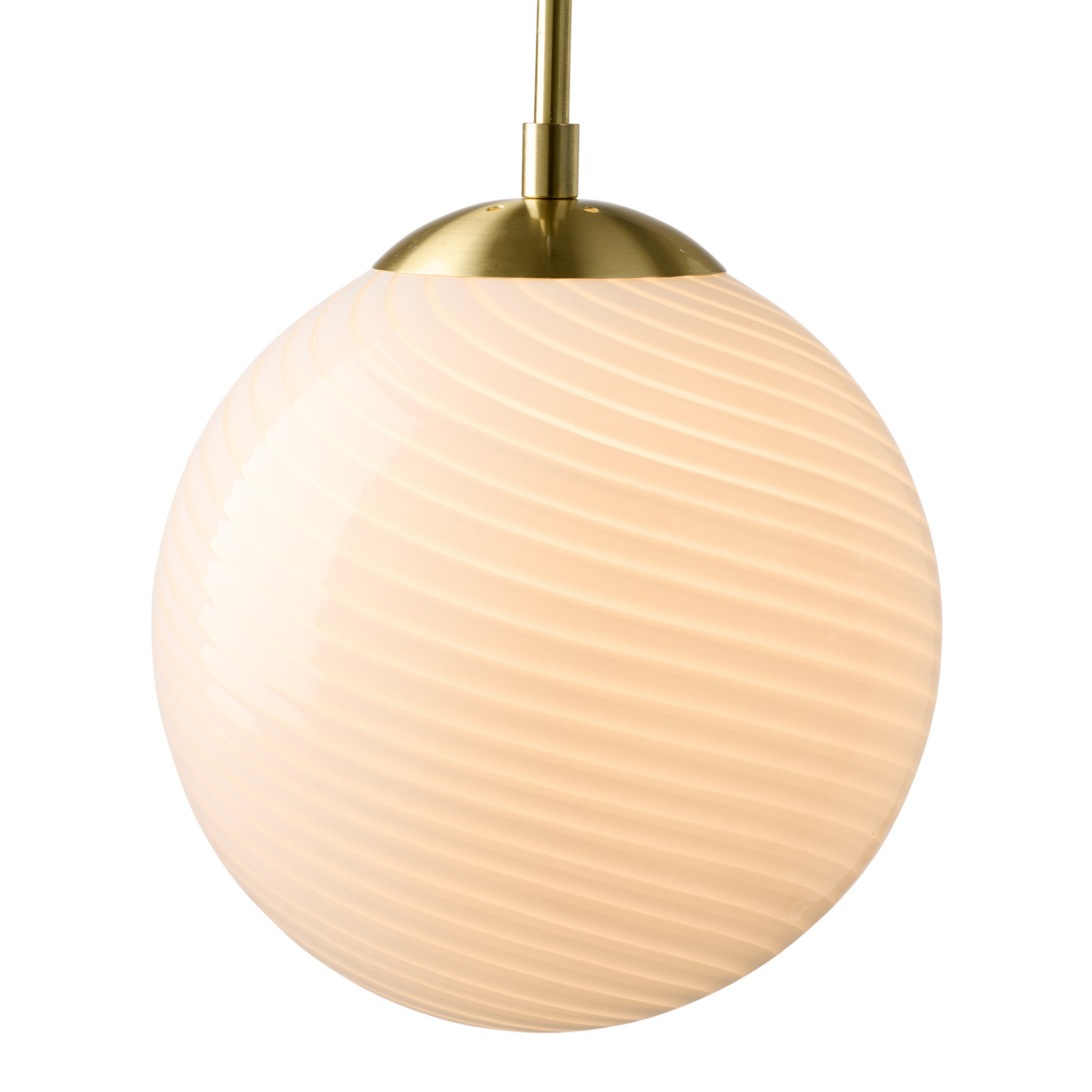 CANDY BALL hanging light, opal/antique brass, Ø 30 cm – Halo Design