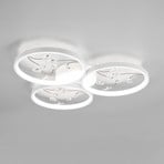 Groovy LED ceiling lamp, 3-bulb
