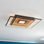 Lucande Jirya Lámpara de techo LED, CCT, madera