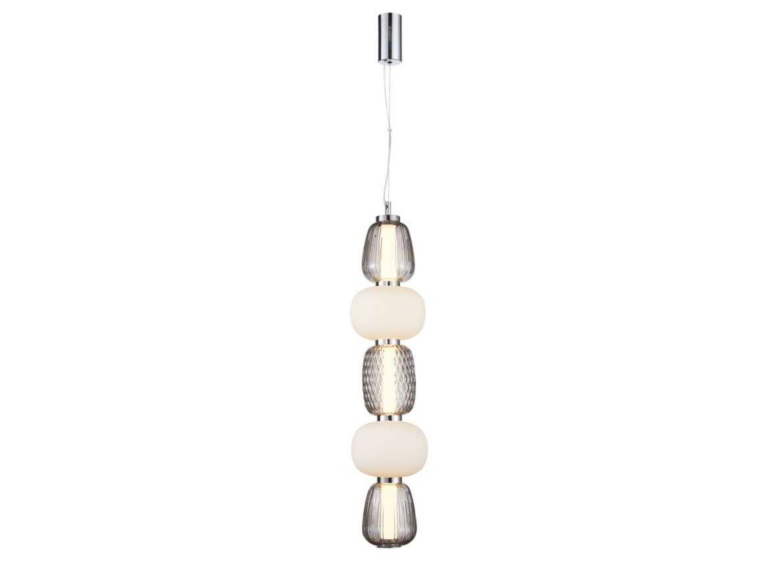 Pearl 5 Lustră Pendul Grey/Opal/Chrome - Loom Design