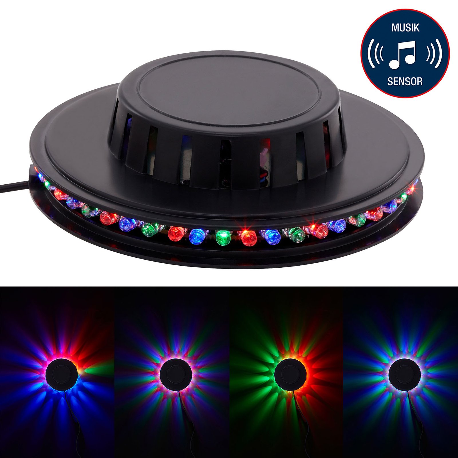 Světelné kolo RGB LED - dekorativní světlo s hudebním senzorem