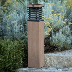 Les Jardins LED solarne oświetlenie ścieżki Tekura, szary, drewno, 75 cm