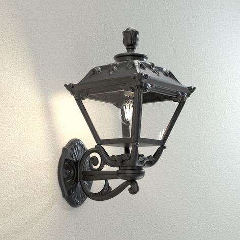 Golia utendørs vegglampe, svart, klar 2 700 K