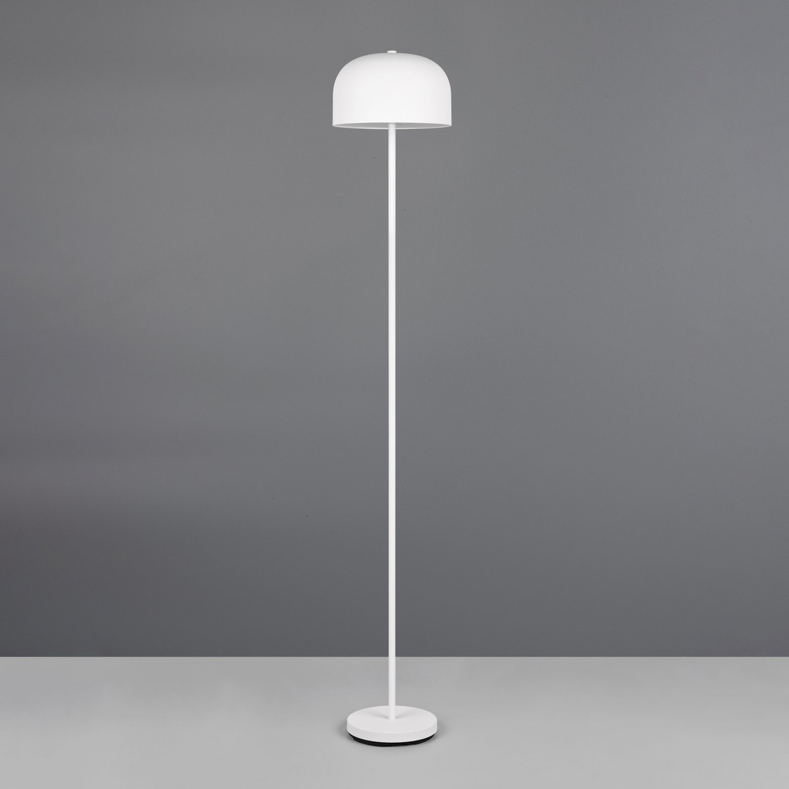 LED battery-powered floor lamp Jeff, white, metal, height 147 cm