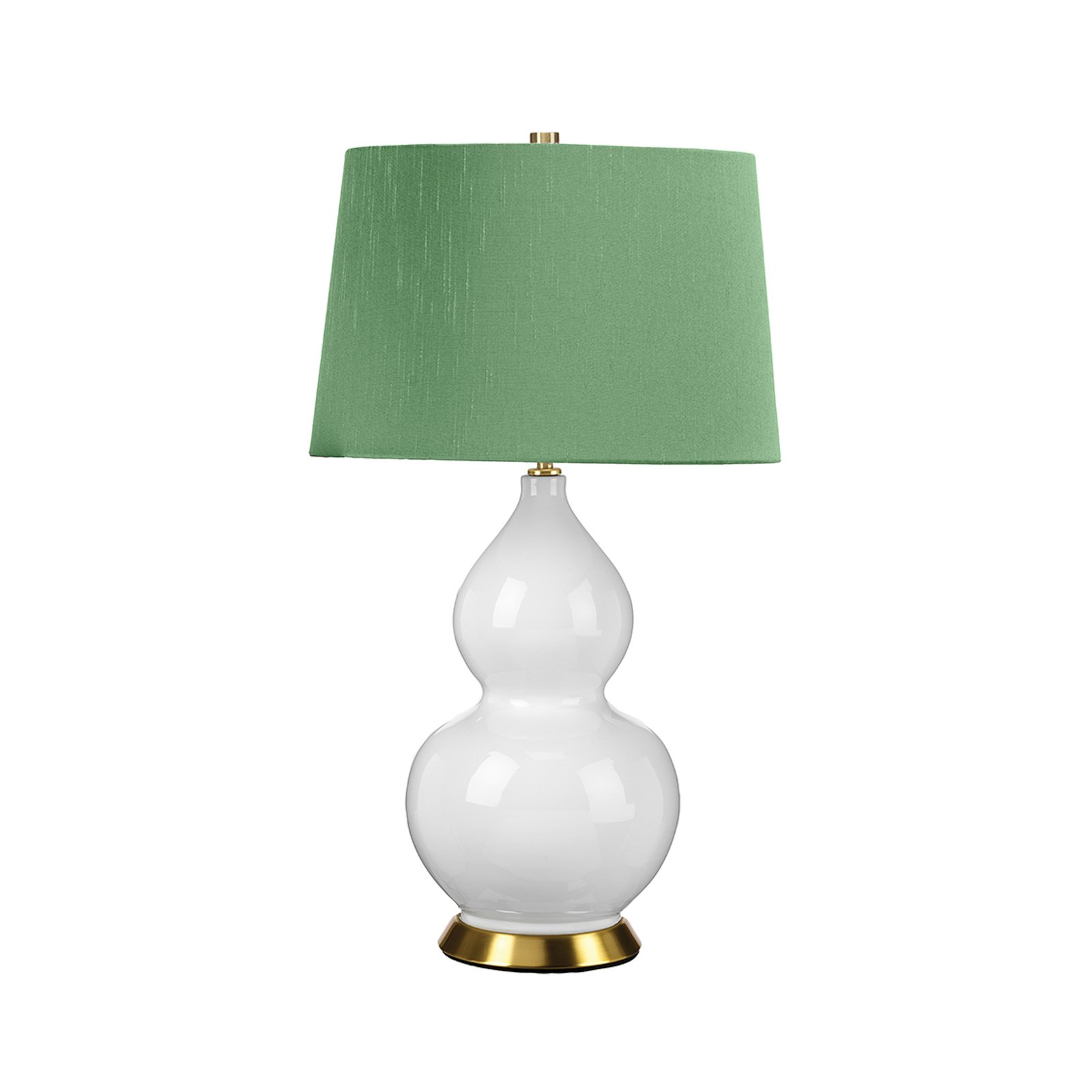 Textilní stolní lampa Isla starožitná mosaz/zelená