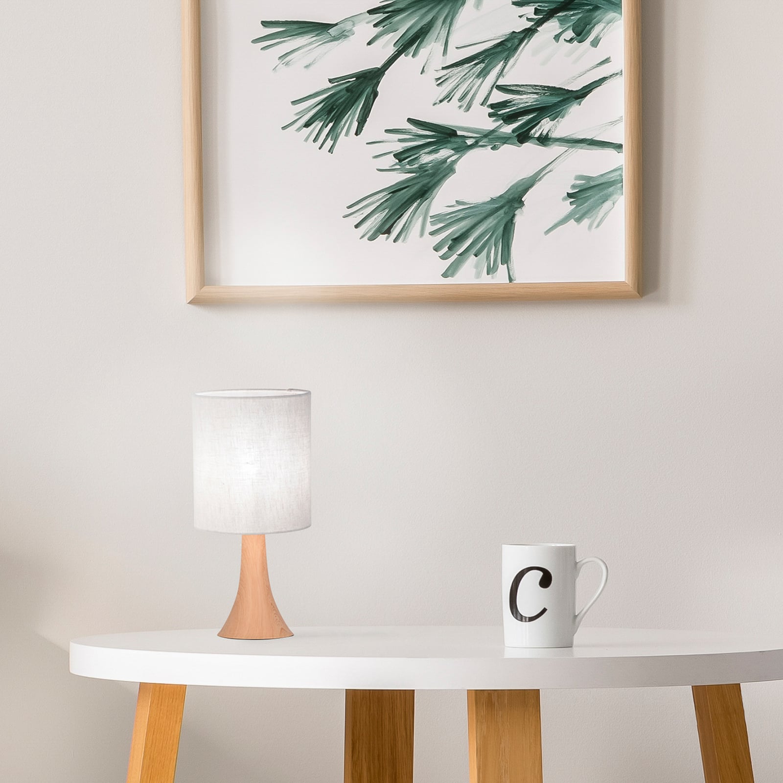 Lampada da tavolo Arto marrone chiaro/bianco, altezza 32 cm - COREP SAS