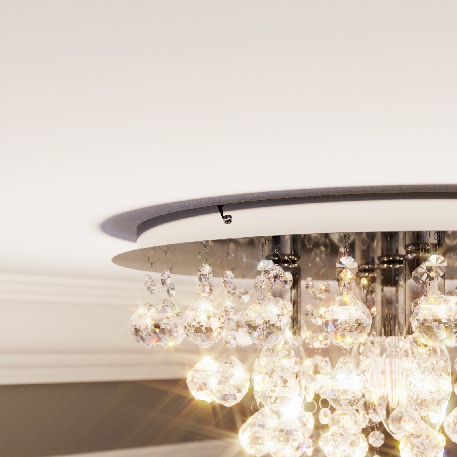 Annica Round Plafond Chrome/Clear - Lindby