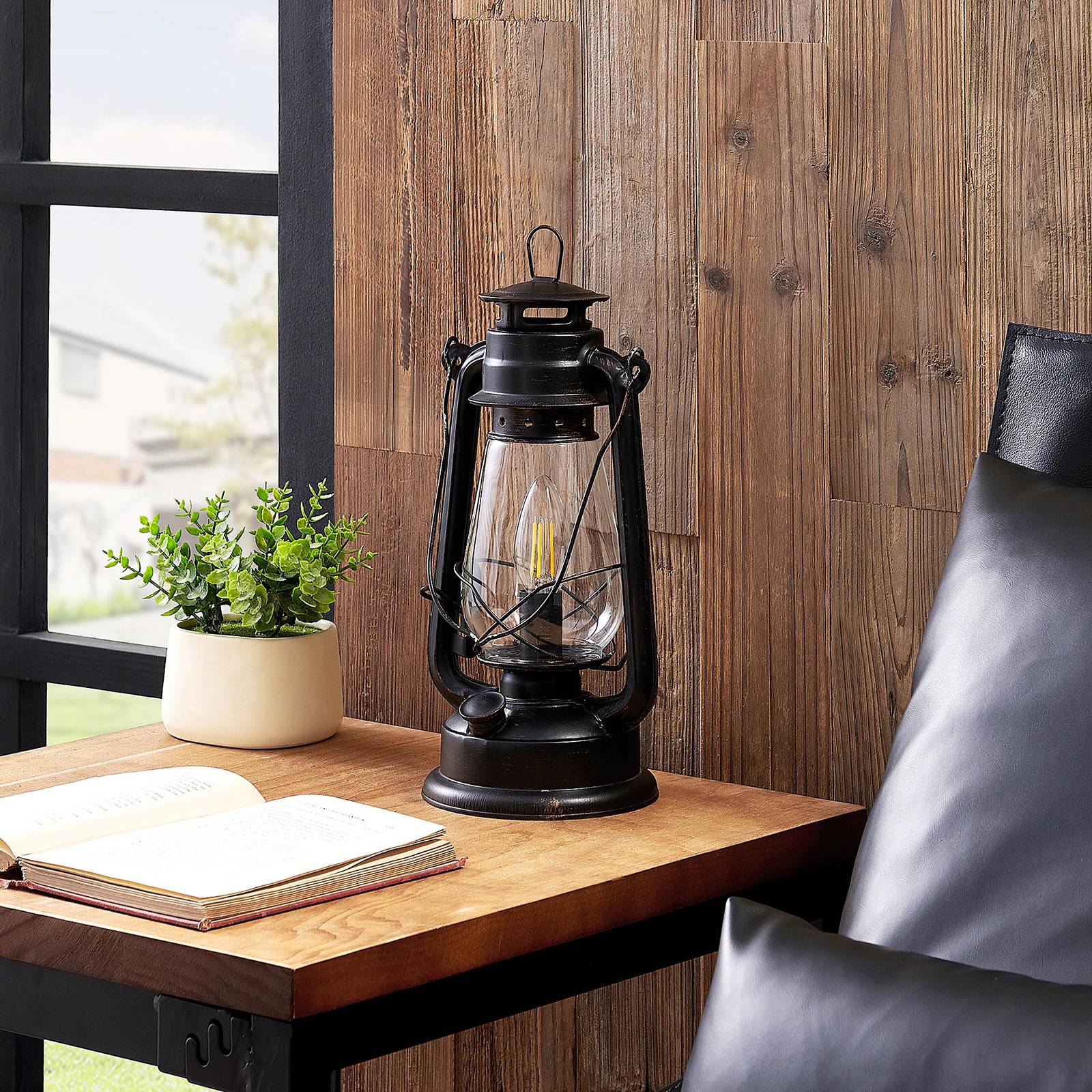 Tischleuchte Raisa Lindby Nostalgisch Rostfarben Rustikal Tischlampe