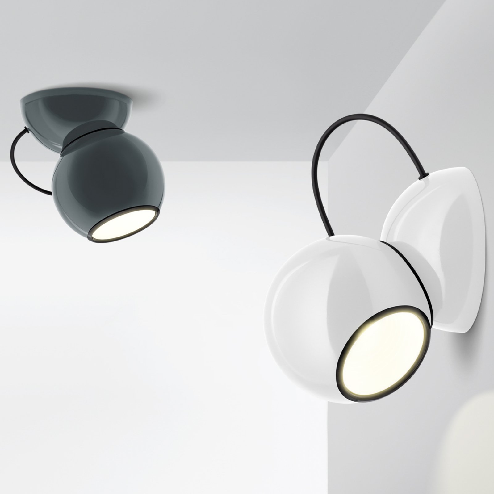 Stilnovo Gravitino LED-Wandlampe drehbar weiß