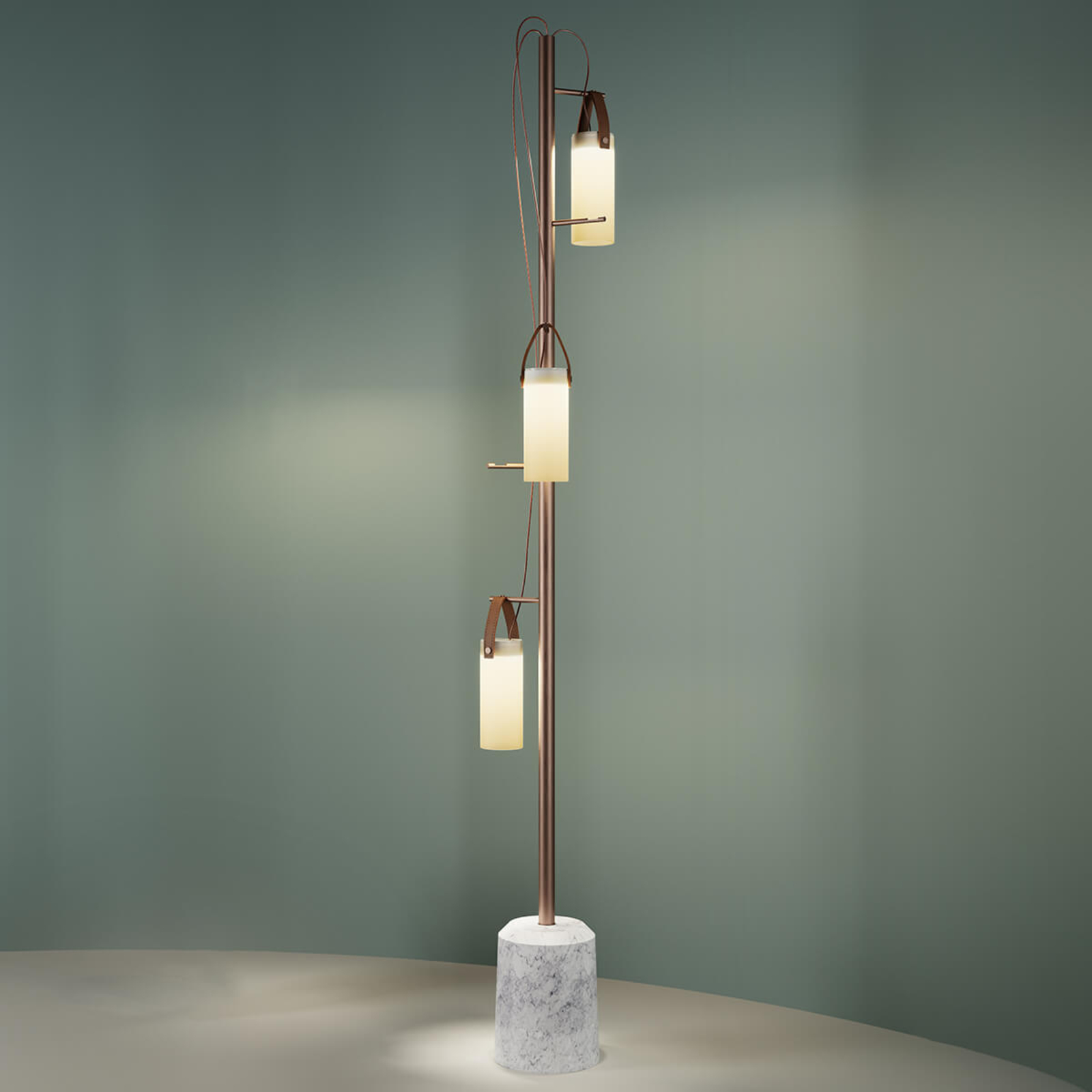 grind woede Theoretisch LED design vloerlamp Galerie met 3 lampen | Lampen24.be