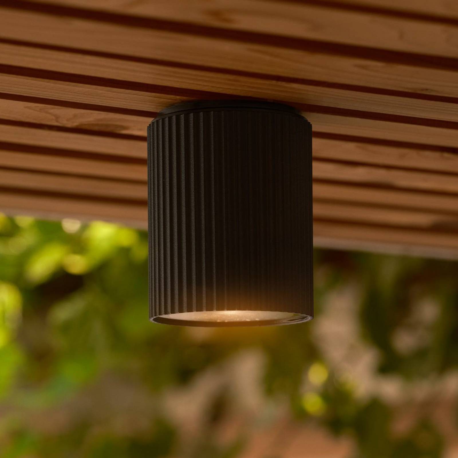 Lampa sufitowa Kyklop Ripple, czarna, aluminium, GU10