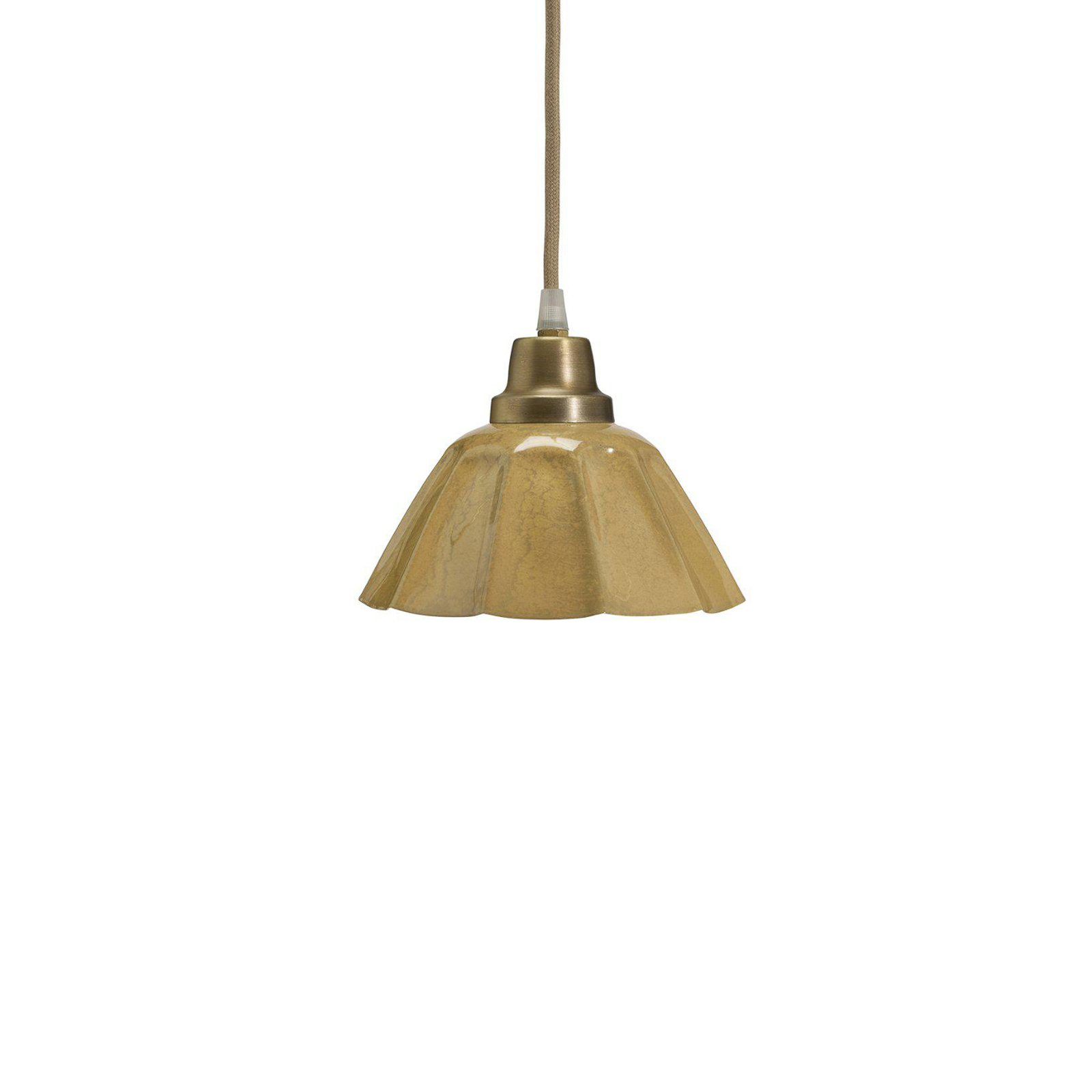 PR Home candeeiro suspenso Ester, amarelo, Ø 17 cm, ferro, ficha