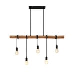 Rom Závěsná Lampa Black/Wood - Lindby