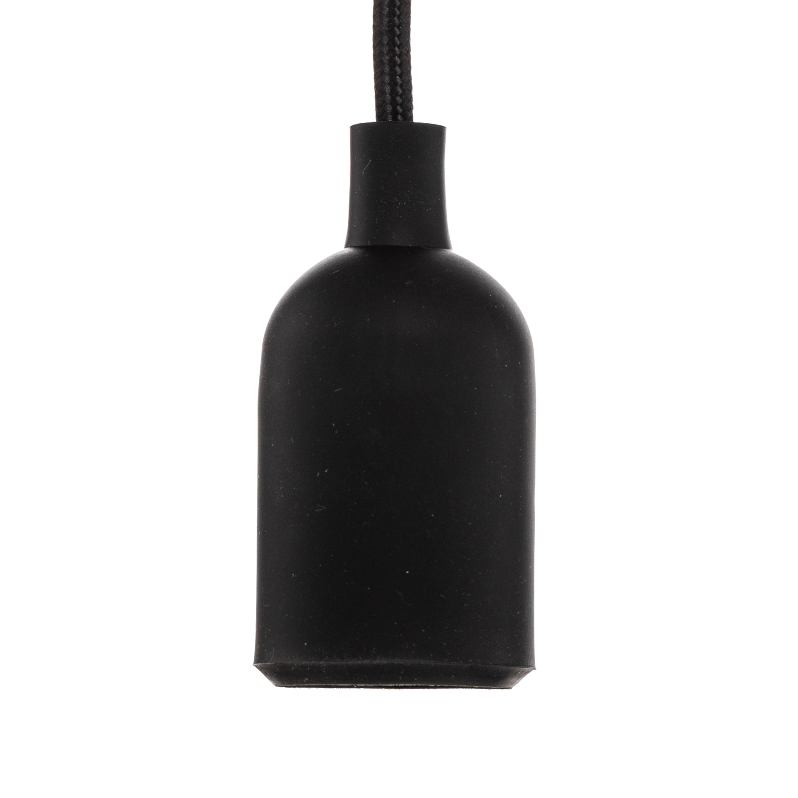 Lampă suspendată din silicon, doar cu soclu, negru