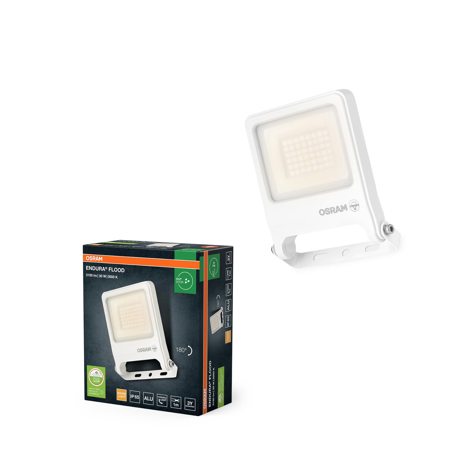 OSRAM LED kültéri spotlámpa ENDURA FLOOD, fehér 30 W 3000 K IP65