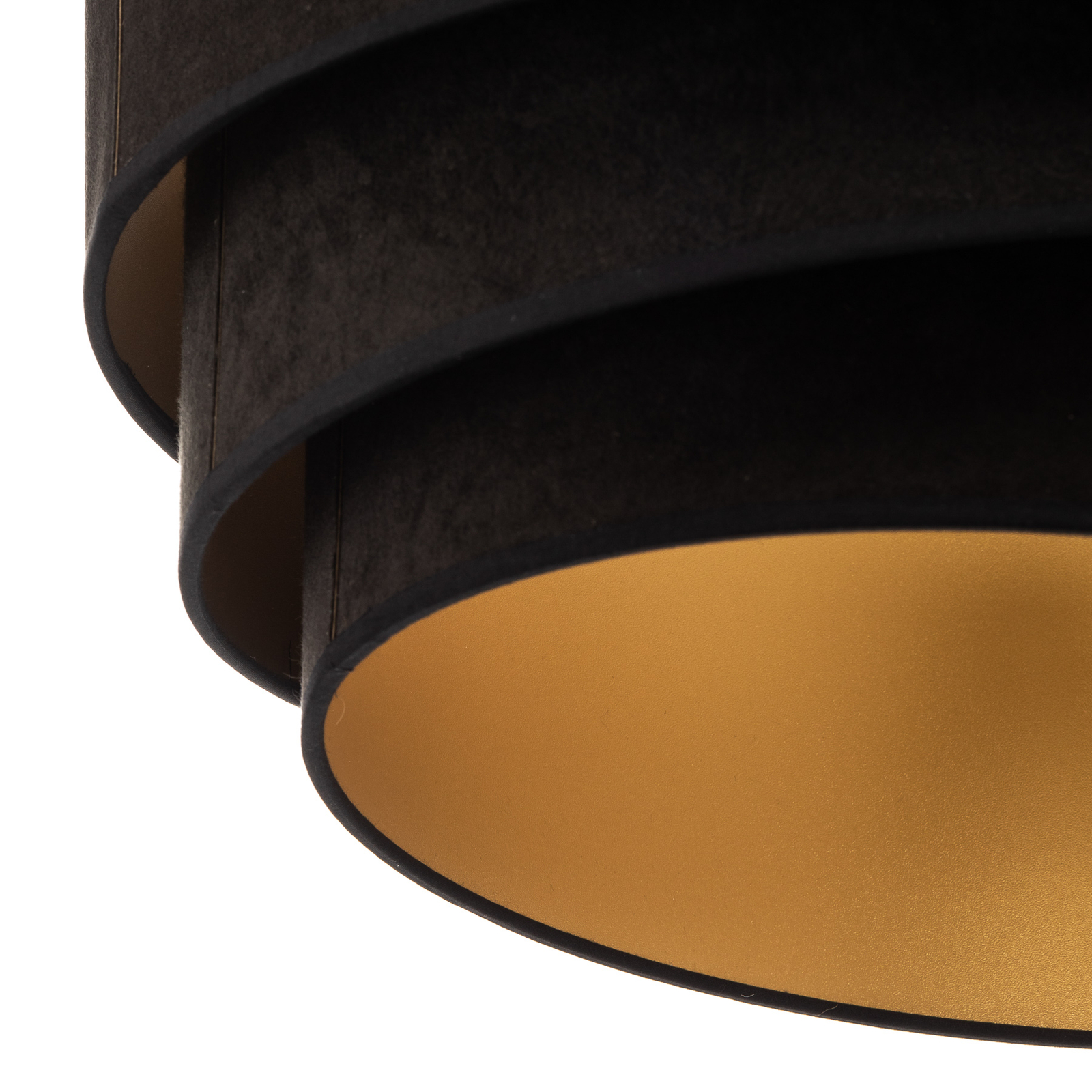 Devon ceiling light, black/gold Ø 45 cm