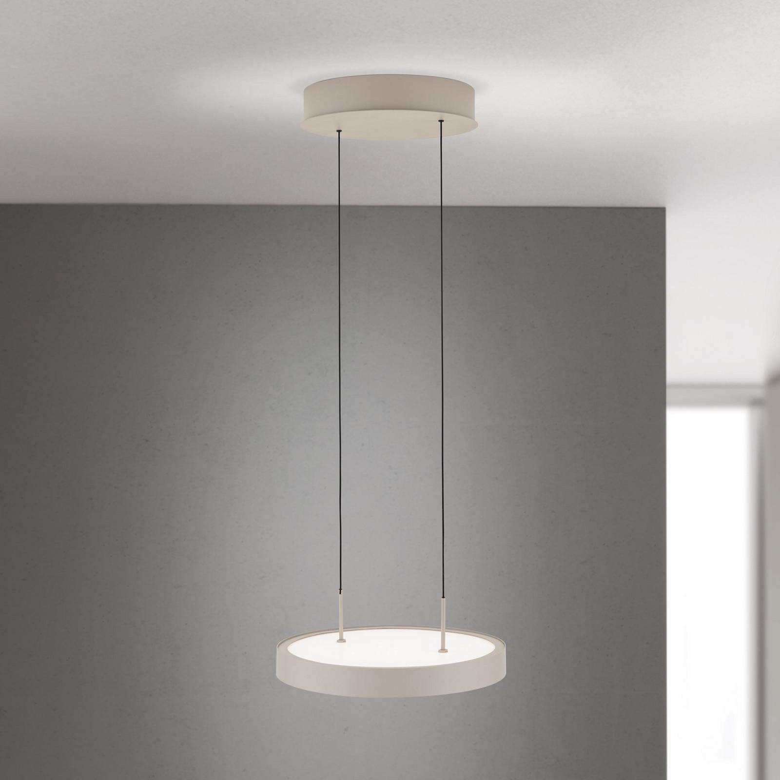 LED hanglamp Teide, kaki, 1-lamp, metaal, 2.700 K