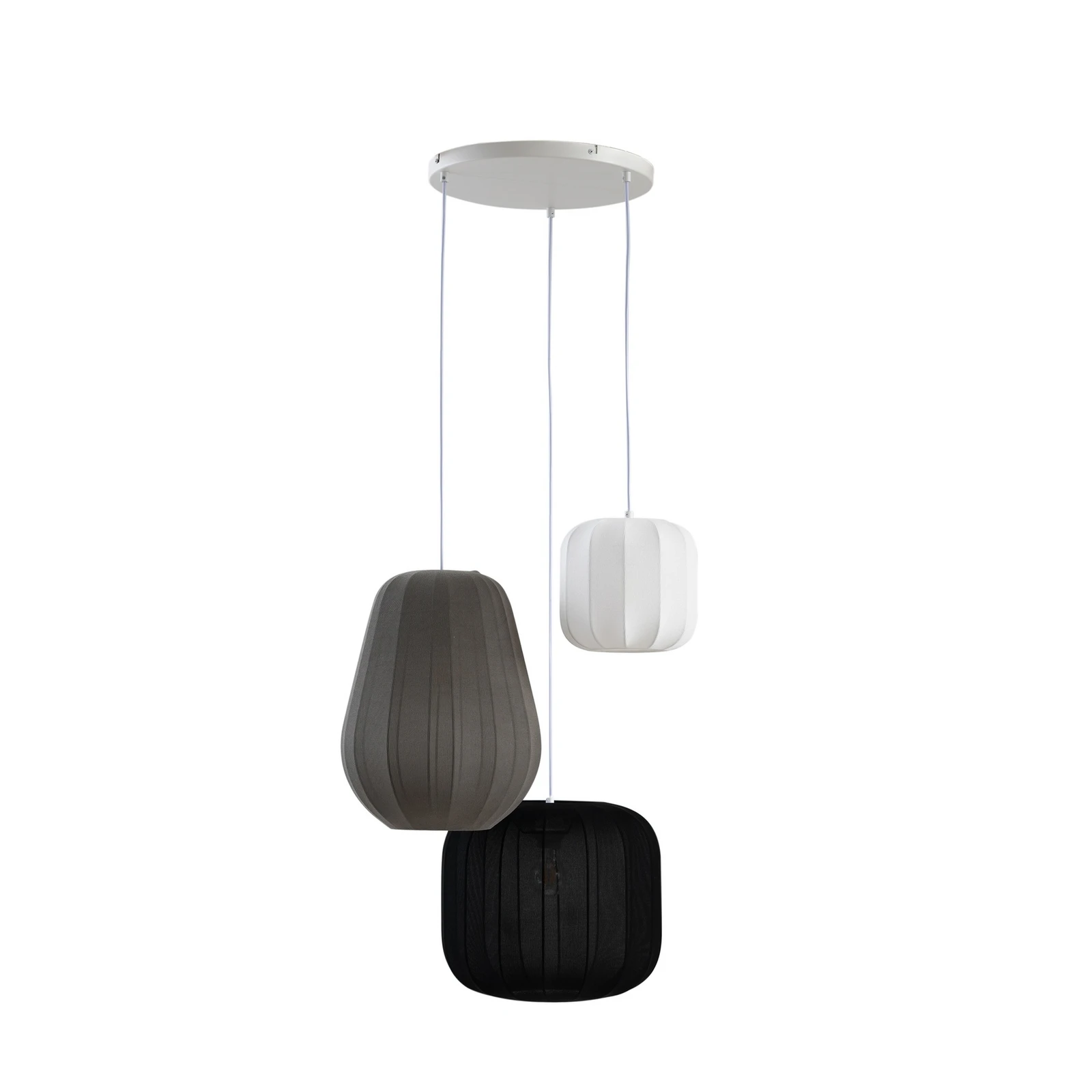 Lindby viseća svjetiljka Helin crno/bijelo/siva, Ø 60 cm, 3 žarulje.