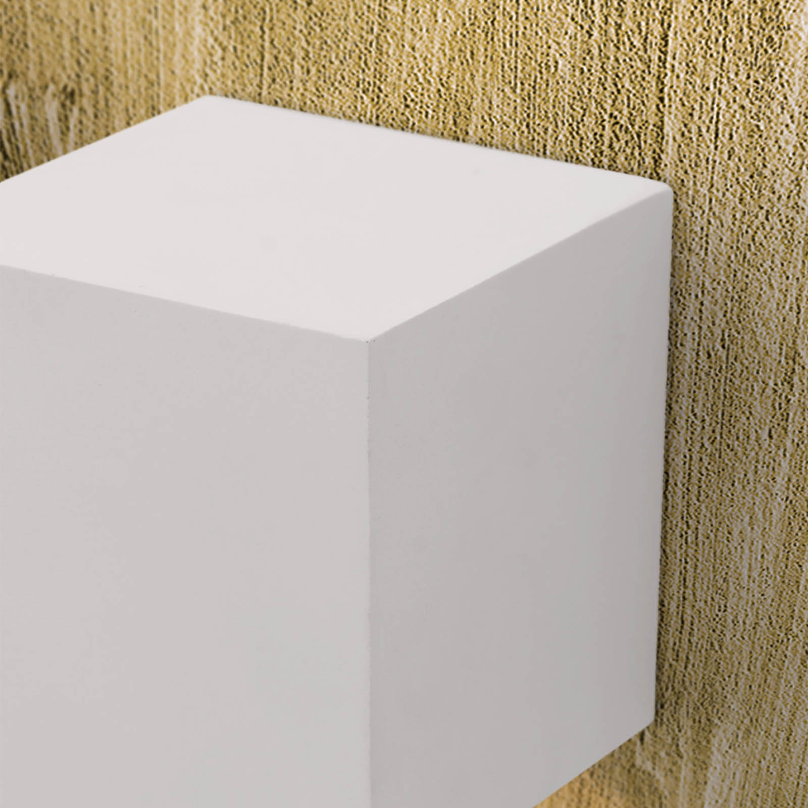 Kinkiet Cube z ceramiki, biała, wysokość 7,5 cm