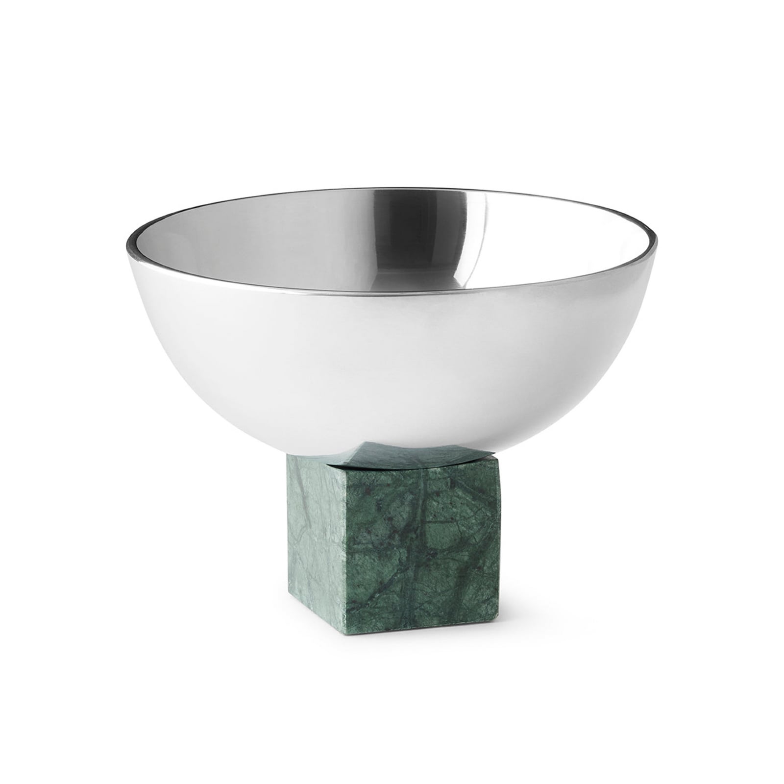 Cuenco Sapoto, verde/plata, Ø 22 cm, aluminio, mármol - GEJST