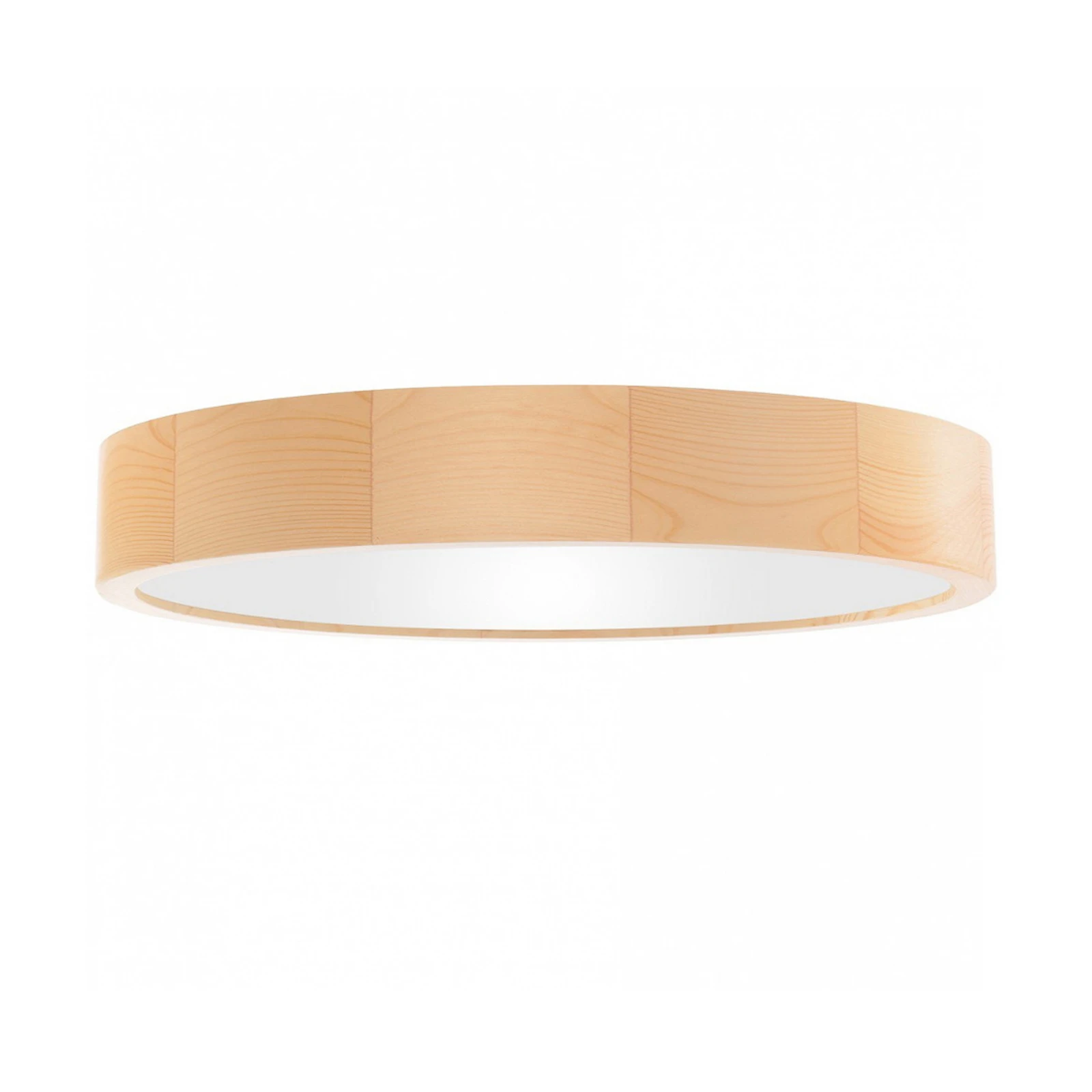 Plafonnier Cleo, Ø 57,5cm, 5 lampes, bois de pin, E27