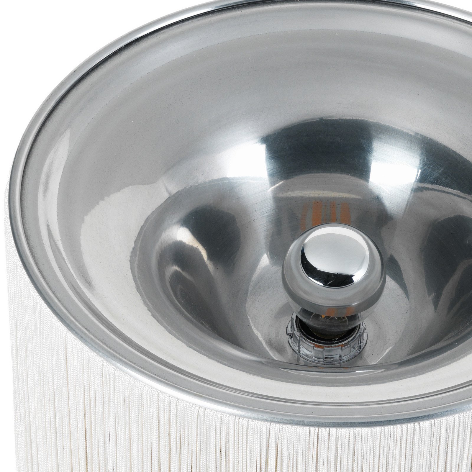 Lampă de masă GUBI model 597 aluminiu crem înălțime 29 cm - Camera de zi / sufragerie - design - alb crem aluminiu lustruit - Țesătură / Textil