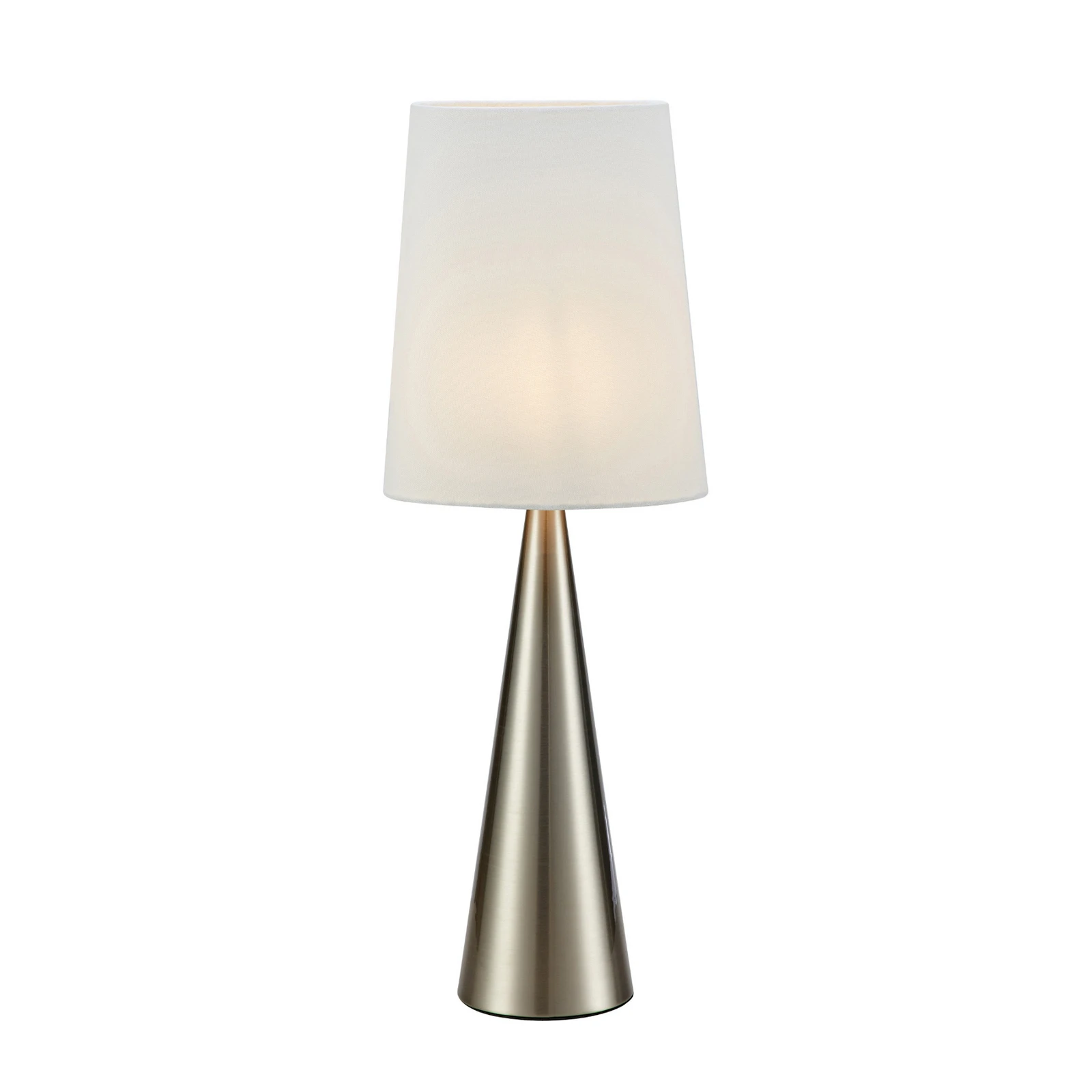 Lampe à poser Conus avec abat-jour blanc cassé, nickel