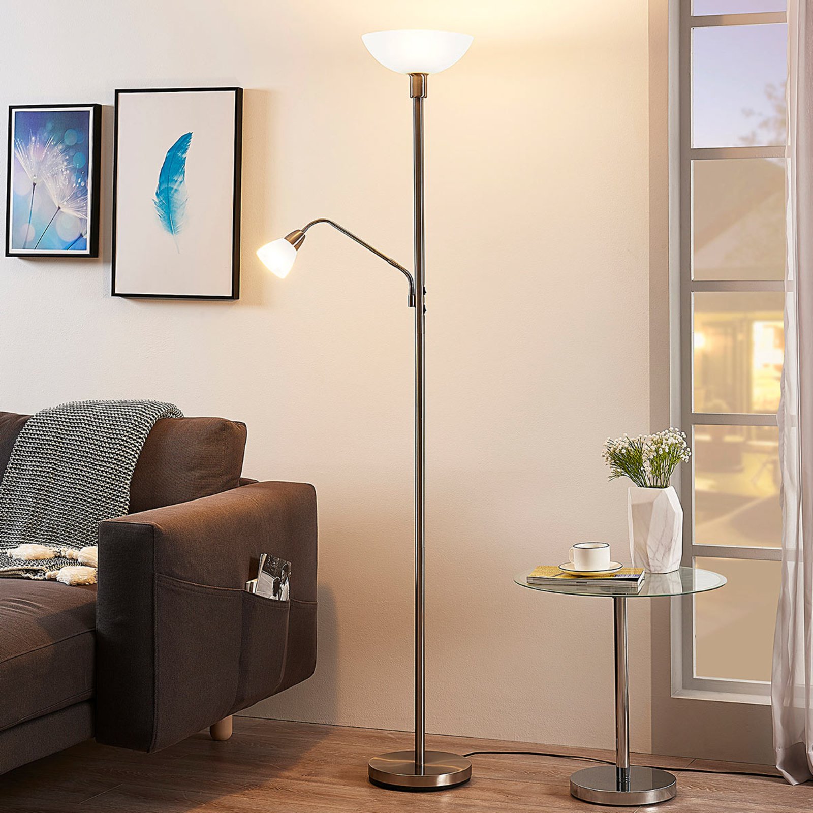 Jost Floor Lamp Nickel - Lindby