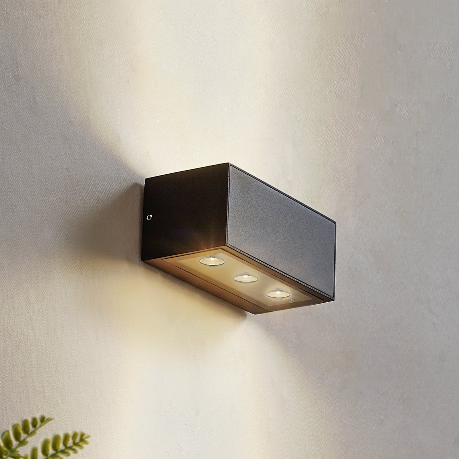 Selim LED En el exterior Aplique de Pared L15,3 Negro - Lucande
