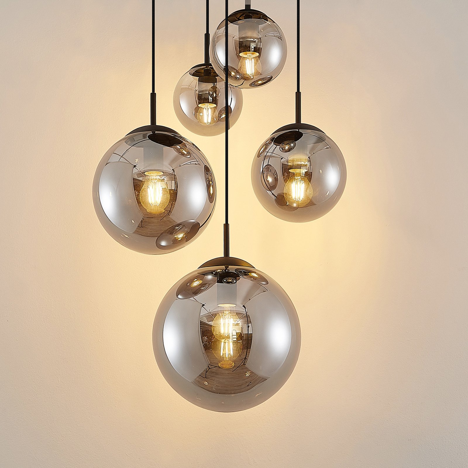 Teeja 5 Cluster Taklampa Smoke - Lindby