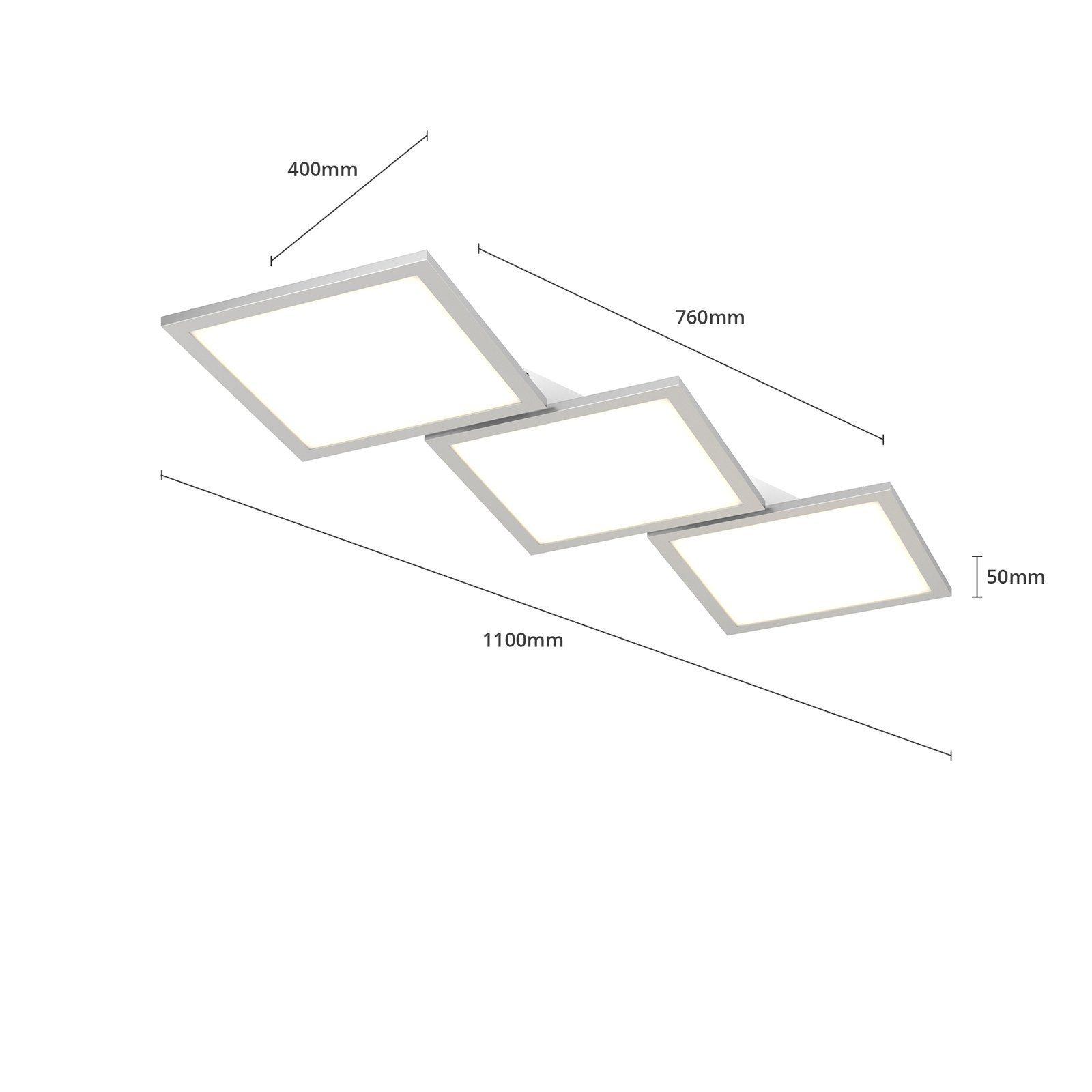 Ilira 3 Kattovalaisin White/Silver - Lucande