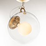 Artemide Miconos glass ceiling light in brass
