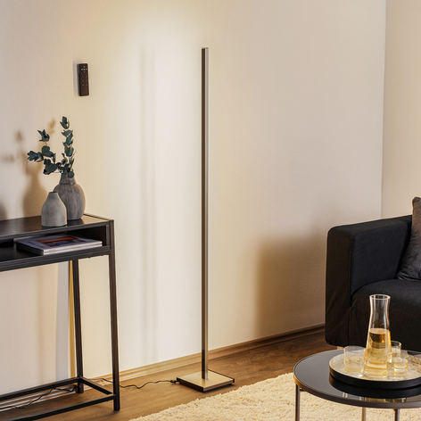 Schwarze LED-Stehleuchte Orix mit Fernbedienung