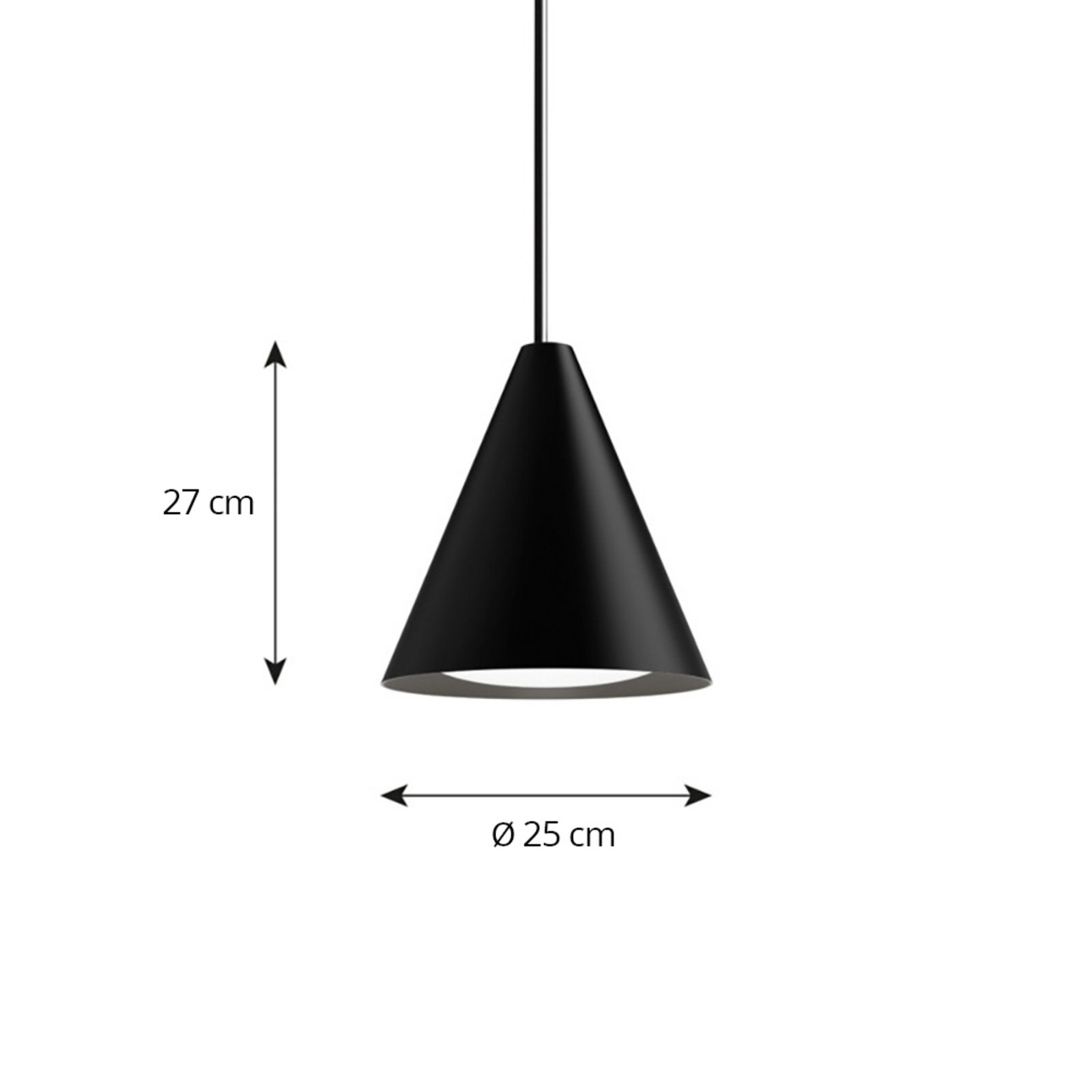 Keglen 250 LED Pendel Sort - Louis Poulsen