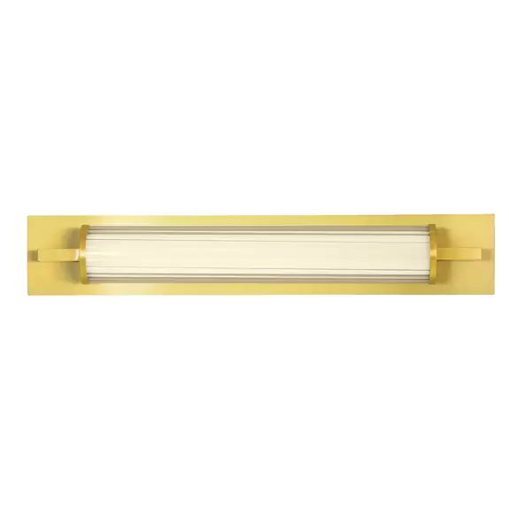 Lampenwelt LED-Wandlampe Frida, Glas, weiß/gold, röhrenförmig